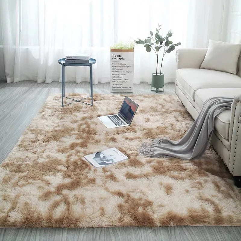 Grey Plush Soft Carpets - Multi Color