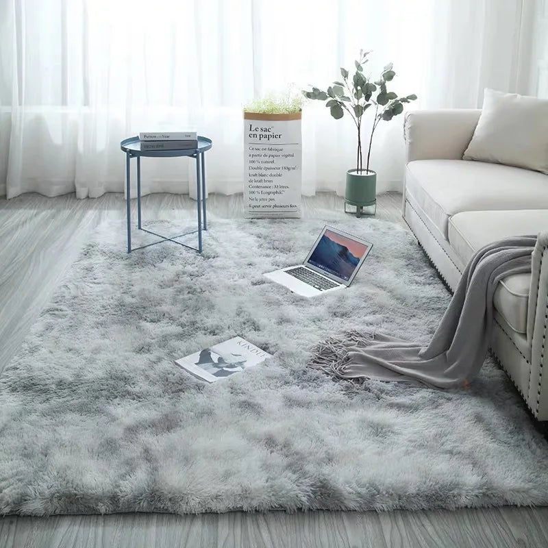 Grey Plush Soft Carpets - Multi Color