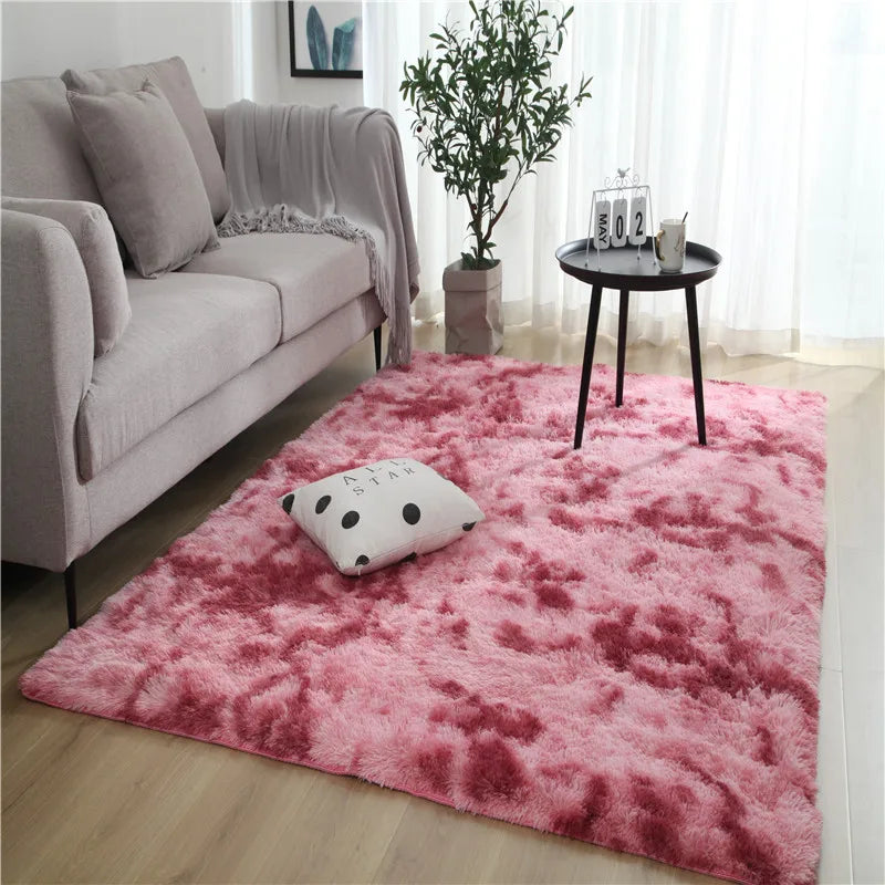 Grey Plush Soft Carpets - Multi Color