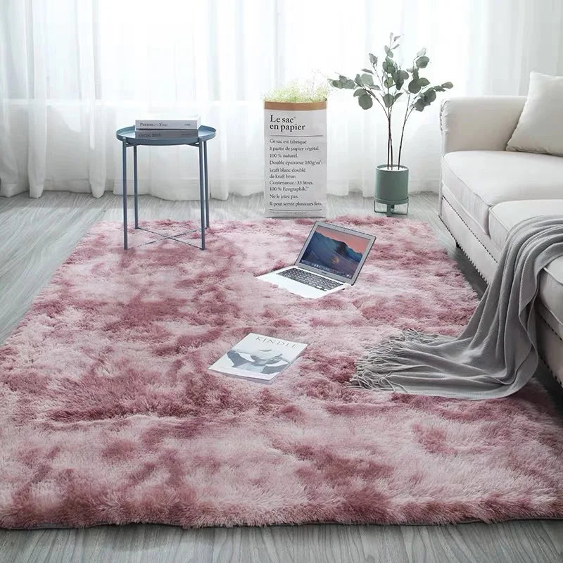 Grey Plush Soft Carpets - Multi Color