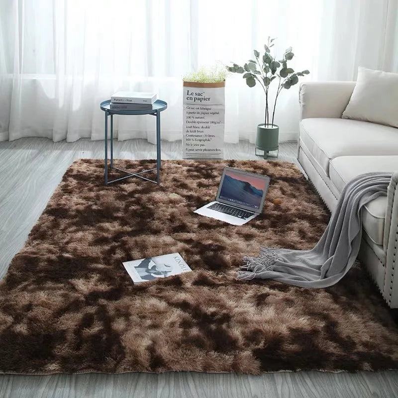 Grey Plush Soft Carpets - Multi Color