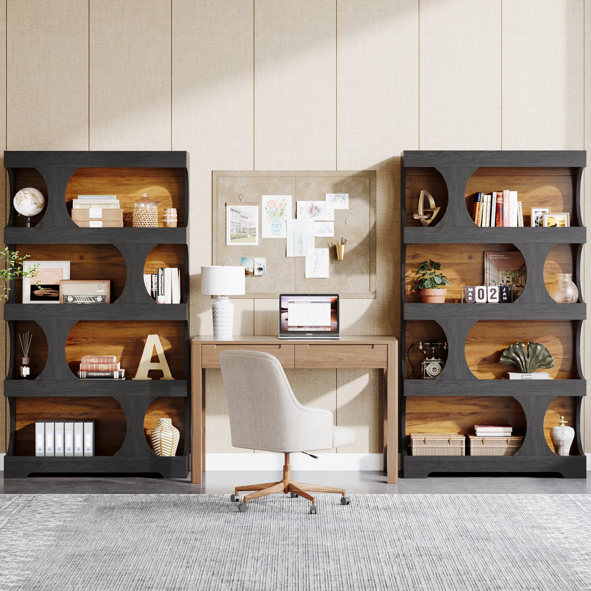 Tribesigns 4-Tier S-Shaped Bookshelf
