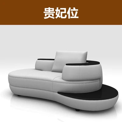 Chic Curved Genuine Leather Sectional