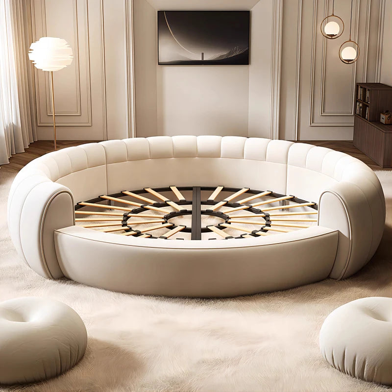 Italian Round Double Loft Matrimonial Bed